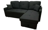 Solace Sofa Bed- Reversible Fabric Pullout Sofa Bed with Storage Ottomon