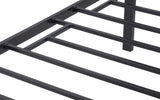 SP-5260 Black Steel Platform Bed w/ Brown Wooden Panels